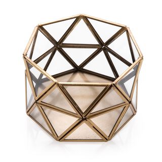 Brass And Glass Decorative Piece Gold 