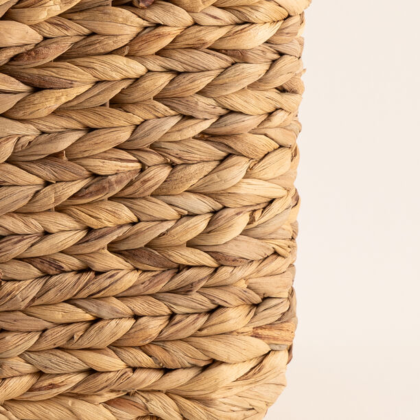 Homez water hyacinth storage basket woven 30*30*30cm, beige image number 3