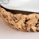 2 Tier Salad Bowl With Rattan Basket image number 3