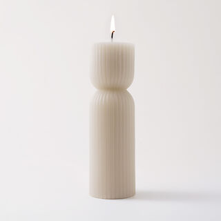 Homez embossed candle 5.5*17cm, grey