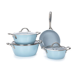 7Pcs Forged Cookware Set With Ceramic Coating Inside Grey