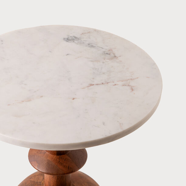 هومز طاولة جانبية كريس خشب ورخام 35.5*35.5*51 سم image number 1