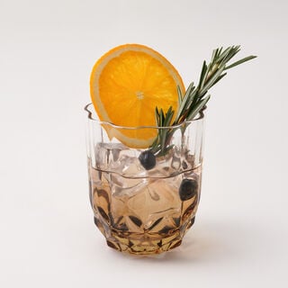 La Mesa Set Of 4 Pcs Hand Made Glass Tumbler Honey Colour 300 Ml