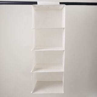 هومز منظم ملابس حقيبة تعليق 4 طبقات من البوليستر، بيج 62*32*26 سم