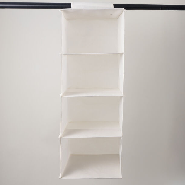 هومز منظم ملابس حقيبة تعليق 4 طبقات من البوليستر، بيج 62*32*26 سم image number 0