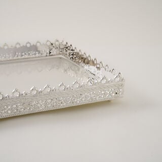Silver rectangular tray M