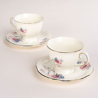 La Mesa 12 Pieces Tea Cup And Saucers \ Ivory