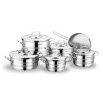 Korkmaz 11 Pieces Silver Stainless Steel Cookware Set image number 0