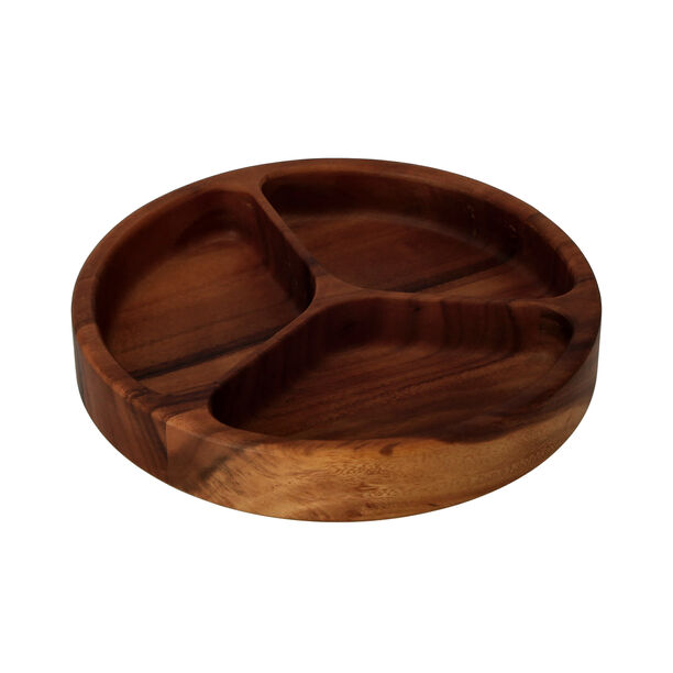 Solid Acacia Wood 3 Compartment Snack image number 2