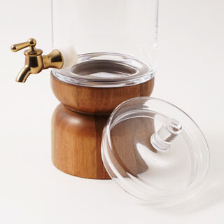 La Mesa glass beverage dispenser with acacia wood base 4.3 L