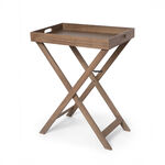 هومز طاولة خدمة قابلة للطي بقاعدة خشبية، بني فاتح، 60*40*76سم image number 0