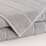 Boutique Blanche 4 Piece Silver Riviera Stripe 100% Cotton Face Towel Set 30*30 Cm image number 1