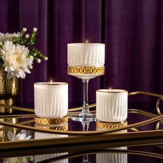 Gloria gold candle 7.5*8.5 Cm White