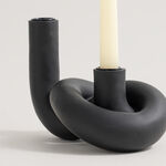 Homez black memphis ceramic candle holder 21*11.3*12.5cm image number 2