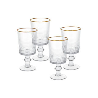 4 Pcs Juice Glass Set With Gold Rim