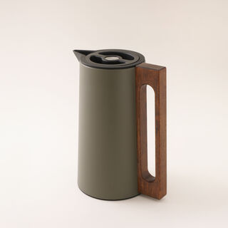 Dallaty Steel Vacuum Flask Flask With Wood Handle 1L, Green