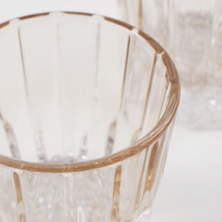 La Mesa 4 Pcs Embossed Tumbler Glass Set, Ombre Light Brown 8.5*8.5*8.7 Cm