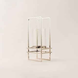 Homez stainless steel silver lantern 23*16*46 cm