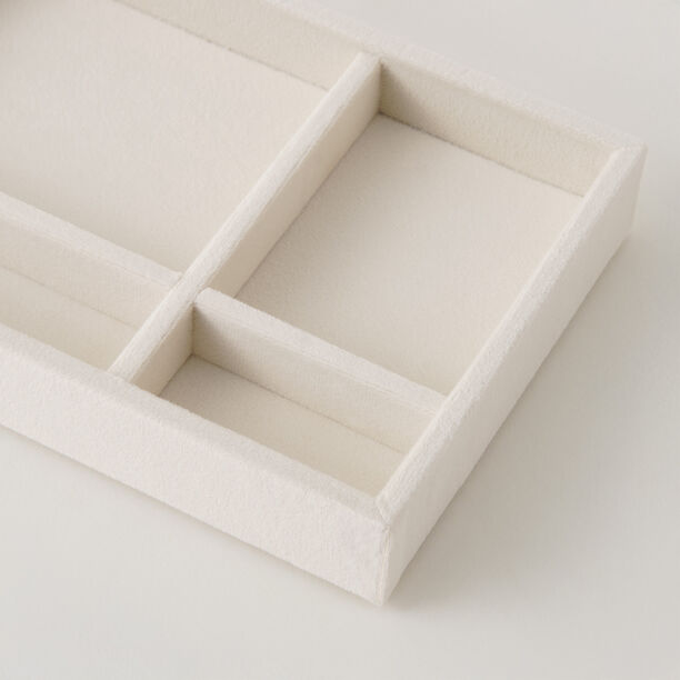 Homez beige velvet jewelry organizer 6 divisions 21*12.5*2.6cm image number 2