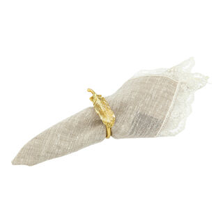 La Mesa Napkin Ring 2 Pieces Set Alloy Gold Leaf