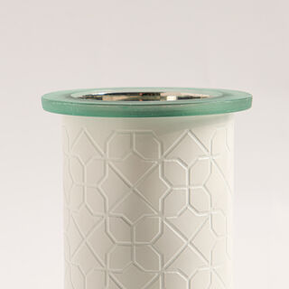 Safa'a collection white metal oud burner 9*9*18 cm