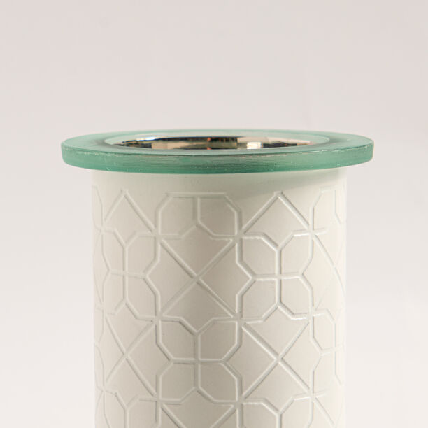 Safa'a collection white metal oud burner 9*9*18 cm image number 1