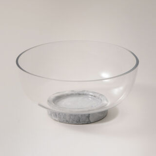 La Mesa glass bowl with marble base 24.5*24.5*12cm