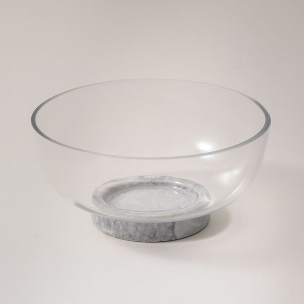 La Mesa glass bowl with marble base 24.5*24.5*12cm image number 0