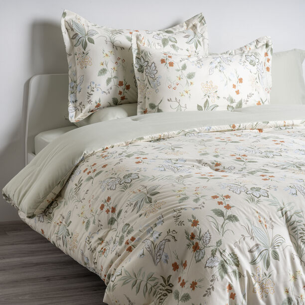 Cottage microfiber summer floral 6pc king comforter set, beige 220*240cm image number 0