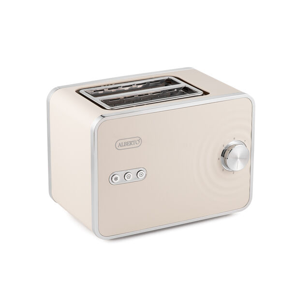 البرتو محمصة خبز بلاستيك أبيض كريمي 2 شريحة image number 1