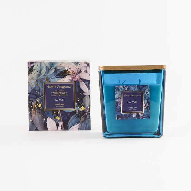 Homez scented candle glass iced violet 1400 g image number 0