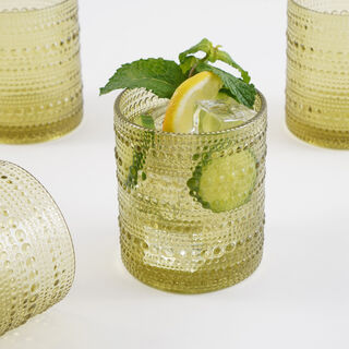 La Mesa 4 Pcs Highball Glass Set, Olive Green 8*8*10Cm