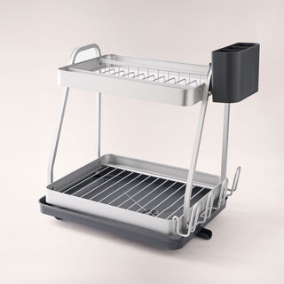 Alberto 2 tiers aluminum dish rack, silver 47.2*32*15cm