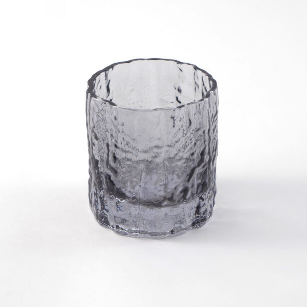 La Mesa 4 Pcs Embossed Tumbler Glass Set, Grey 8*8*8.6 Cm image number 3