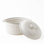 لا ميسا حافظة طعام بغطاء فخار 24.5*21*10.5سم، كريمي image number 1