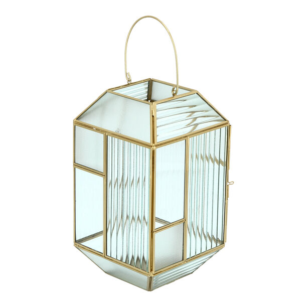 Lantern Gold Brass And Glass  image number 0