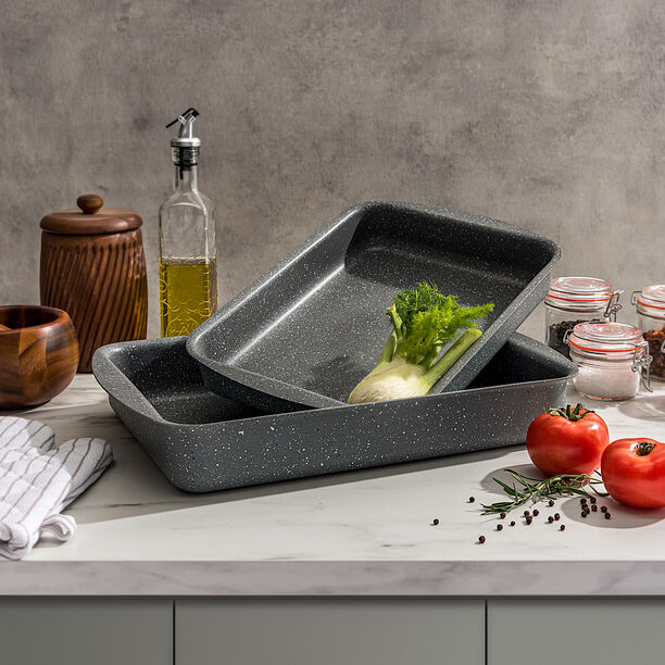 Alberto dark grey granite oven tray set 2 pcs image number 0