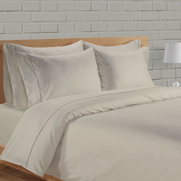 Percale Cotton 3 Pieces white Queen Duvet Cover Set image number 0