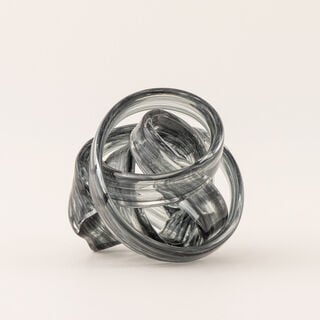 "Homez twist glass home accent 15cm, light grey