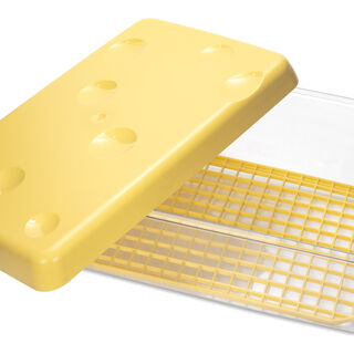 Plastic Cheese Saver With Yellow Lid10Cm