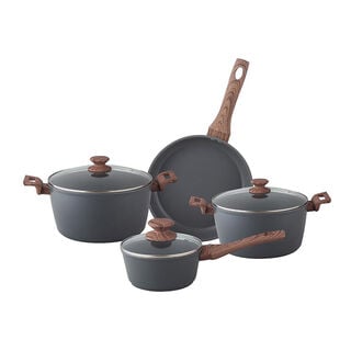 7Pcs Forged Aluminum Cookware Set With Silicone Handles 