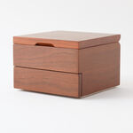 Homez walnut wood square jewelry box 11.5*11.5*8.2cm, brown image number 0