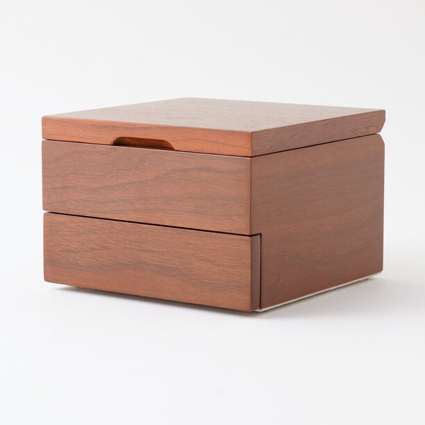 Homez walnut wood square jewelry box 11.5*11.5*8.2cm, brown image number 0