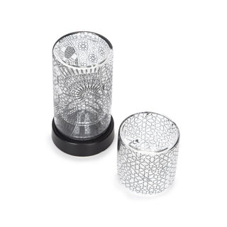 18 Pcs Tea And Coffee Set Abundance Glass Black And White
