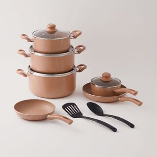 Pentola 12Pcs Granite Nonstick Cookware Set, Brown