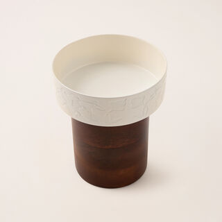 Bahja collection multicolored wood candle holder 12*12*15 cm