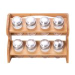 Spice Jars 8 Pieces With Bamboo Rack image number 1
