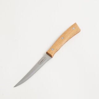 Alberto stainless steel steak knife 4.5" with wooden handle, brown