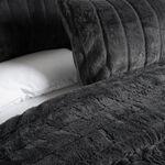 Cottage carved faux fur twin comforter set 150*220Cm, black image number 2