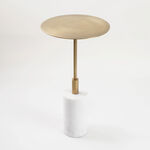 Homez Marble Side Table, Beige 31*53 Cm image number 0